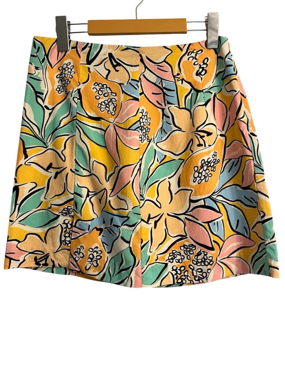 ASTR the Label Covina Mini Skirt Linen Blend Size S Tropical Papaya